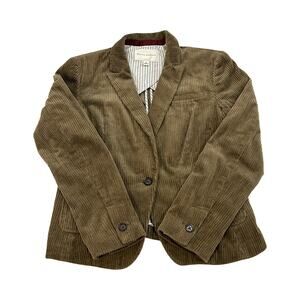 Banana Republic Womens Corduroy Blazer Jacket Size 10 Brown Cotton Double Vent